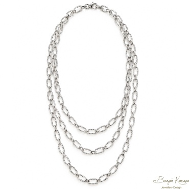 Dokulu Küçük Ataş Zincir Silver 80 cm