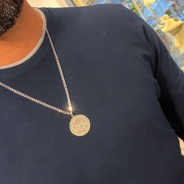 Şaman Davulu Madalyon Uç Silver
