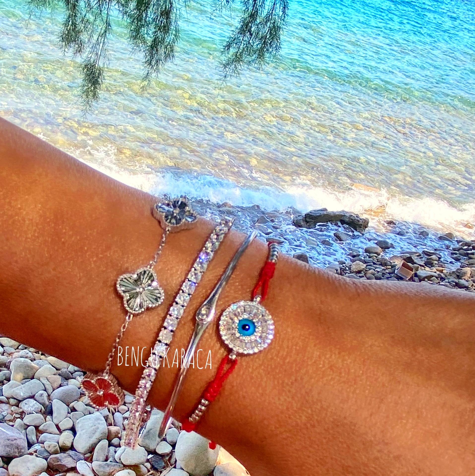 BİLEZİK - Bengü Karaca - 3 MM Su Yolu Pırlanta Kilit Bilezik Silver